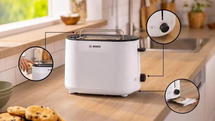 Тостер Bosch TAT2M121,  белый