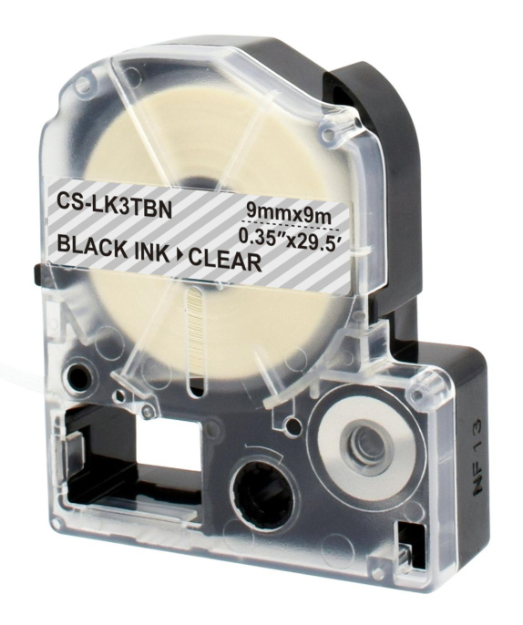 Картридж ленточный Cactus CS-LK3TBN LK-3TBN черный на прозрачном 9x9 для Epson LW300/LW400/LW700/LW600P/LW1000P/K400/Z700/Z900