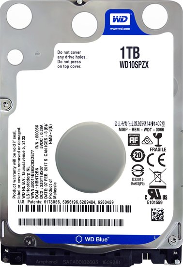 Жесткий диск WD SATA-III 1TB WD10SPZX Notebook Blue (5400rpm) 128Mb 2.5"