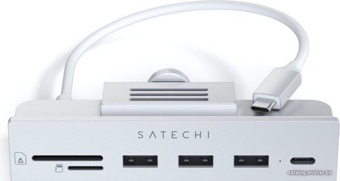 USB-C-концентратор Satechi Aluminum USB-C Clamp Hub для 24" iMac - Silver. Цвет: серебристый (ST-UCICHS)