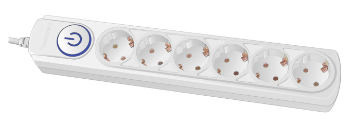 Сетевой фильтр Ippon BK-6-EU-1.8-16-W, 1.8м, белый