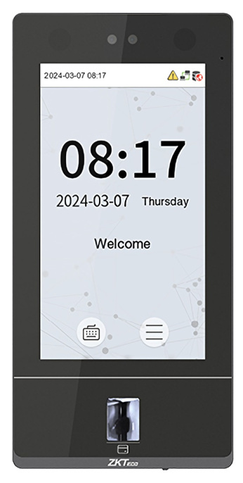 Терминал контроля доступа Temid SenseFace 7A (аутентификации по лицу, отпечатку пальца, паролю, карте, экран 7" TFT (600x1024), Wi-Fi (IEEE802.11b/g/n/ax), максимальная длина пароля: 8 цифр, RS485, USB Type A, IP65)