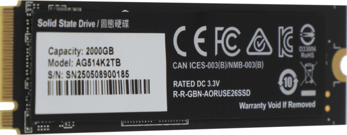 Накопитель SSD Gigabyte PCIe 5.0 x4 2000GB AG514K2TB Aorus Gen5 14000 M.2 2280
