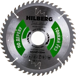 Диск пильный Hilberg Industrial Дерево Тонкий Рез 165x30x48Т HWT163