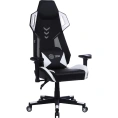 Игровое кресло CACTUS CS-CHR-090BLW черный/белый экокожа/сетка крестов. нейлон 1660827