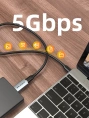 Адаптер CABLETIME CP77G (CT-C160-PU33-CFAM(OTG)-AS) USB3.0 A Male to USB-C Female OTG. Алюминий