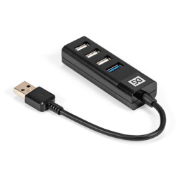 USB-Хаб концентратор 4-в-1 ExeGate DUB-3213 кабель-адаптер USB3.0 -- 3xUSB2.0, 1xUSB3.0, Plug&Play, черный EX296923RUS