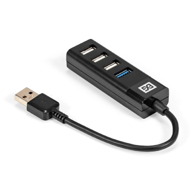 USB-Хаб концентратор 4-в-1 ExeGate DUB-3213 кабель-адаптер USB3.0 -- 3xUSB2.0, 1xUSB3.0, Plug&Play, черный EX296923RUS