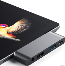 Адаптер Satechi Aluminum Type-C Mobile Pro Hub Adapter для new iPad Pro с разъемом Type-C и других планшетов с разъемом Type-C. Цвет серый космос. (ST-TCMPHM)