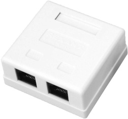 Розетка Rexant 03-0151 комп. RJ45 2 кат.5E UTP бел.