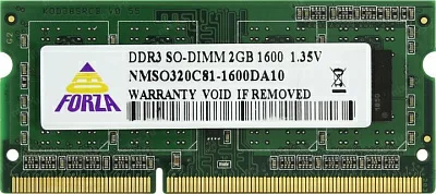 Модуль памяти Neo Forza NMSO320C81-1600DA10 DDR3 SODIMM 2Gb PC3-12800 CL11 (for NoteBook)