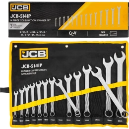 Комбинированные ключи JCB набор 14пр. (10, 12-19, 21, 24, 27, 30, 32мм) JCB-5141P(57160)