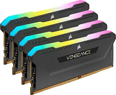 Память DDR4 4x32Gb 3200MHz Corsair CMH128GX4M4E3200C16 Vengeance RGB Pro SL RTL PC4-25600 CL16 DIMM 288-pin 1.35В Intel