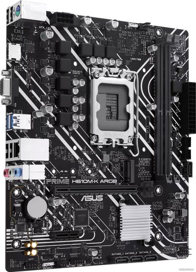 Материнская плата ASUS PRIME H610M-K ARGB mATX, 234х203мм, Intel H610, 2xDDR5 DIMM, 4800-5600МГц, до 96GB, звук 7.1, 4 x SATA 6Gb/s, 1хM.2, 1 x PCIe
