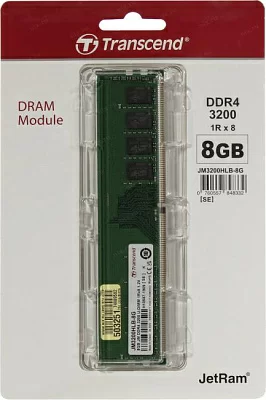 Оперативная память Transcend JM3200HLB-8G 8GB U-DIMM DDR4, 3200МГц, 1Rx8, 1.2V