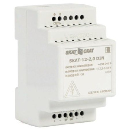 БАСТИОН SKAT-12-2.0 DIN СКАТ ИБП-12/2-DIN источник питания 12В 2,3А АКБ внешн. 1х7-17Ач, под DIN рейку 35 мм, МПТ 596