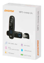 MP3 плеер Digma U4 flash,  8ГБ,  черный