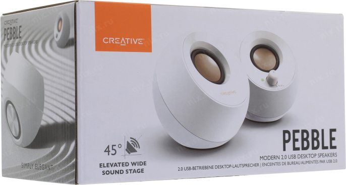 Колонки Creative Pebble MF1680,  2.0,  белый [51mf1680aa001]