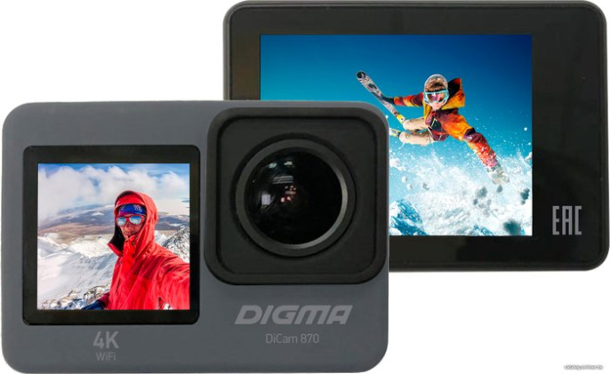 Экшн-камера Digma DiCam 870 серый