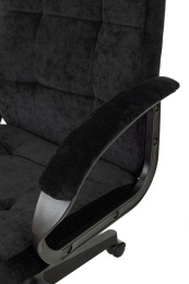 Кресло руководителя Бюрократ CH 002, ткань, до 120кг, топ-ган, фиксированные подлокотники,  черный