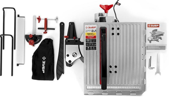 Торцовочная пила Зубр ЗПТК-255-1800, комбинированная, 1800Вт, 250мм