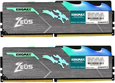 Память оперативная DDR4 32Gb 3600MHz Kingmax KM-LD4A-3600-32GDRT18 Zeus Dragon RTL CL18 DIMM 288-pin 1.35В