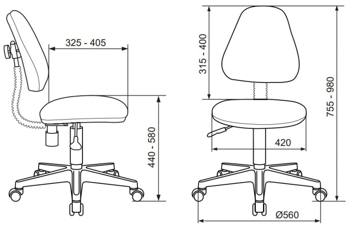 Кресло детское Бюрократ KD-4, ткань, до 100кг, пружинно-винтовой, зеленый