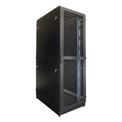 Шкаф серверный напольный ЦМО 42U ШТК-М-42.8.12-48АА-9005 (800 1200) дверь перфорированная, задние двойные перфорированные, цвет черный