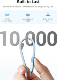 Кабель USB-C CABLETIME CUP0H (CT-CM100-PBL1) синий 1 м для смартфонов, планшетов