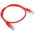 Патч-корд PREMIER PP12-0.5M/R литой (molded), UTP, кат.5E, 0.5м, 4 пары, 26AWG,  алюминий омедненный,  многожильный,  красный