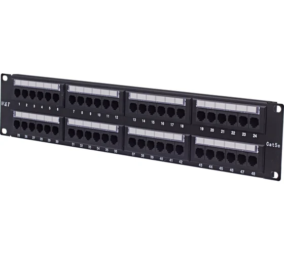 Патч-панель 19", 48 портов RJ-45, кат.5e, Krone IDC, 2U WT-2029B-KR-48 ports
