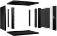 Cabeus WSC-05D-9U55/45-BK Шкаф телекоммуникационный настенный 19" 9U, серия LIGHT разборный, дверь стекло, цвет черный