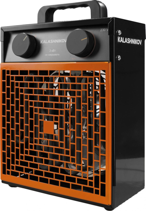 Электрическая тепловая пушка KALASHNIKOV KVF-E3-12,  3кВт, оранжевый