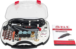 Гравер P.I.T. PMG150-C шлифование, фрезерование, гравировка, сверление, питание: сеть, 150 Вт, скорость вращения: 10000–33000 об/мин, диаметр цанг: 3.5 мм 2.4, 3.5 мм , блокировка цангового зажима, кейс, гибкий вал, насадки