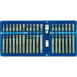 Набор бит Vorel 1/2". 3/8" 40 предметов HEX Torx SPLINE металлический кейс 66400