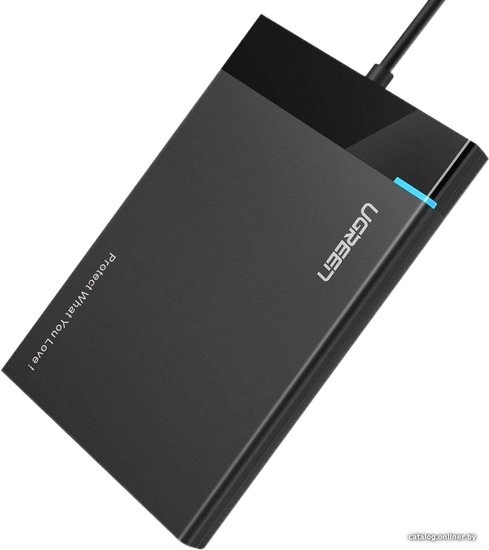 Бокс внешний для жесткого диска Ugreen US221 (30847) 2.5 Inch Hard Drive Box с кабелем USB 3.0. Длина кабеля: 30 см. Цвет: черный 30847_