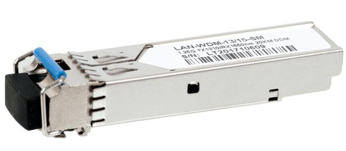Трансивер Модуль SFP WDM 1.25G, 1310nm / 1550nm, 20 km, LC, DDM, Cisco LAN-WDM-13/15-20-SM