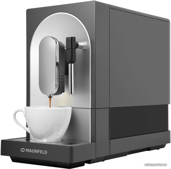 Кофемашина MAUNFELD MF-A7021GR 1470 Вт, корпус металл/пластик, капучинатор ручной, используемый кофе: зерновой, цвет серый