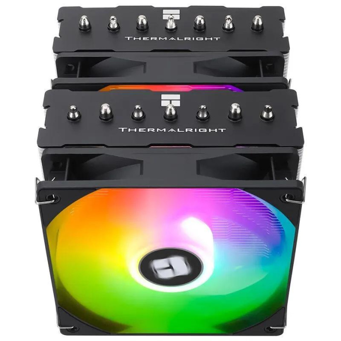 Кулер для процессора/ CPU Cooler Thermalright Phantom Spirit 120 SE ARGB 4-pin PWM, 154mm, Ni/CU, 7x6mm, ARGB, 2x120mm, 66.17CFM, 25.6dBA, 1500RPM, S: 1700, 1200, 115X, AM5, AM4 (PS120-SE-ARGB)