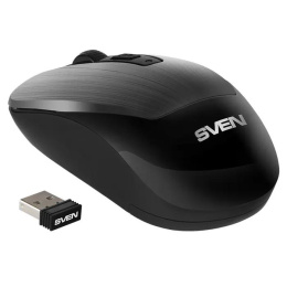 Беспроводная мышь Sven RX-380W серый металлик 2,4 GHz, 3+1кл. 800-1600DPI, блист. SV-020606