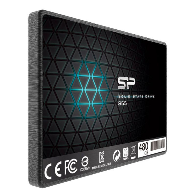 SSD накопитель Silicon Power Slim S55 SP480GBSS3S55S25 480ГБ, 2.5", SATA III, SATA