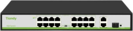 Коммутатор Tiandy TC-P3S019 Spec:H/1621/AT/180 неуправляемый, 19 портов 16 РоЕ RJ-45 х100Мбит/с + 2 Uplink RJ-45 х1Гбит/с + 1 Uplink SFP х1Гбит/с , РоЕ бюджет 180Вт, питание AC 100-240В