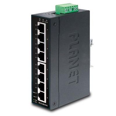 Коммутатор PLANET IP30 Slim type 8-Port Industrial Manageable Gigabit Ethernet Switch (-40 to 75 degree C)