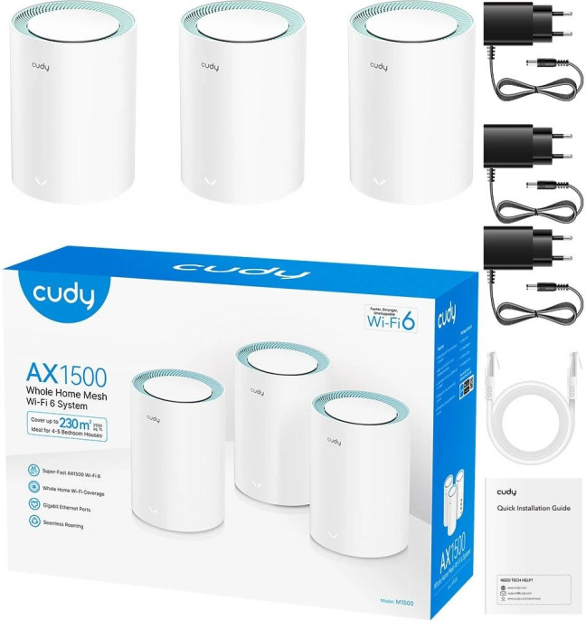 Маршрутизатор CUDY M1500(3-Pack) Gigabit Wi-Fi 6 Mesh Solution