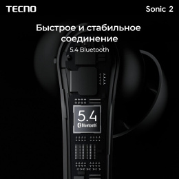 Наушники TECNO Sonic 2 SC02, Bluetooth, внутриканальные, белый [sc02 white]