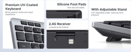 Беспроводная двухрежимная клавиатура UGREEN K551 75049RU Multi-Mode BT&2.4G Wireless Keyboard. Цвет: черный
