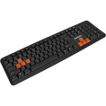 Клавиатура ExeGate Professional Standard LY-403 USB, полноразмерная, влагозащищенная, 104кл., Enter большой, 8 оранжевых клавиш, длина кабеля 1,35м, черная, Color Box EX264080RUS