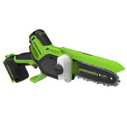 GreenWorks GD24CS15 Цепная мини пила аккумуляторная, 24V, 15см, бесщеточная, с автоматической смазкой цепи, без АКБ и ЗУ [2010107]