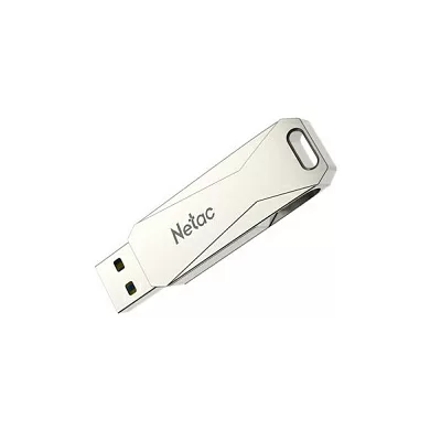 Накопитель 64 Gb USB3.0 Netac U381 NT03U381B-064G-30PN (USB 3.2 Gen 1 Type-A/microUSB (5 Гбит/сек), раскладной корпус, металл, цвет серебристый)