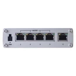 Коммутатор Teltonika TSW100 SW1000000 INDUSTRIAL UNMANAGED POE+ SWITCH 120W budget 5x Gigabit RJ45 312828